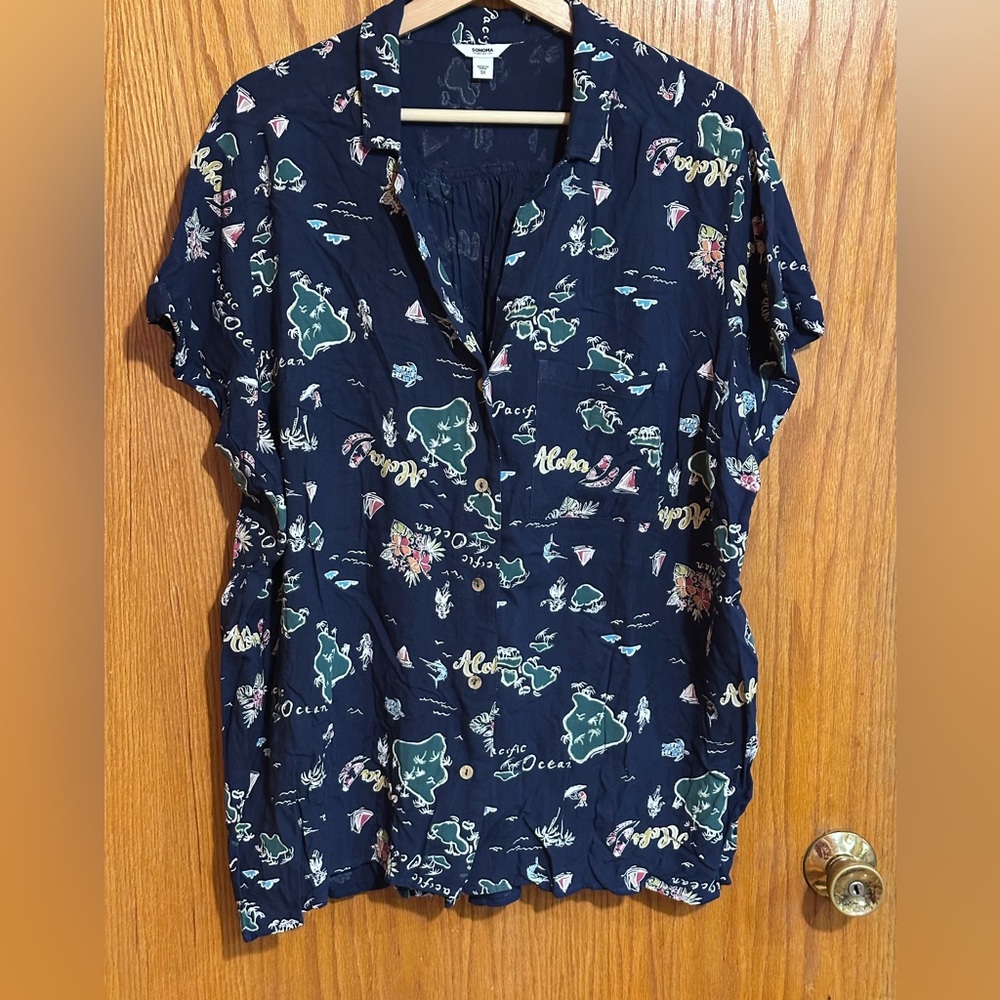 Sonoma Hawaii print womens‎ sz 1X vacation